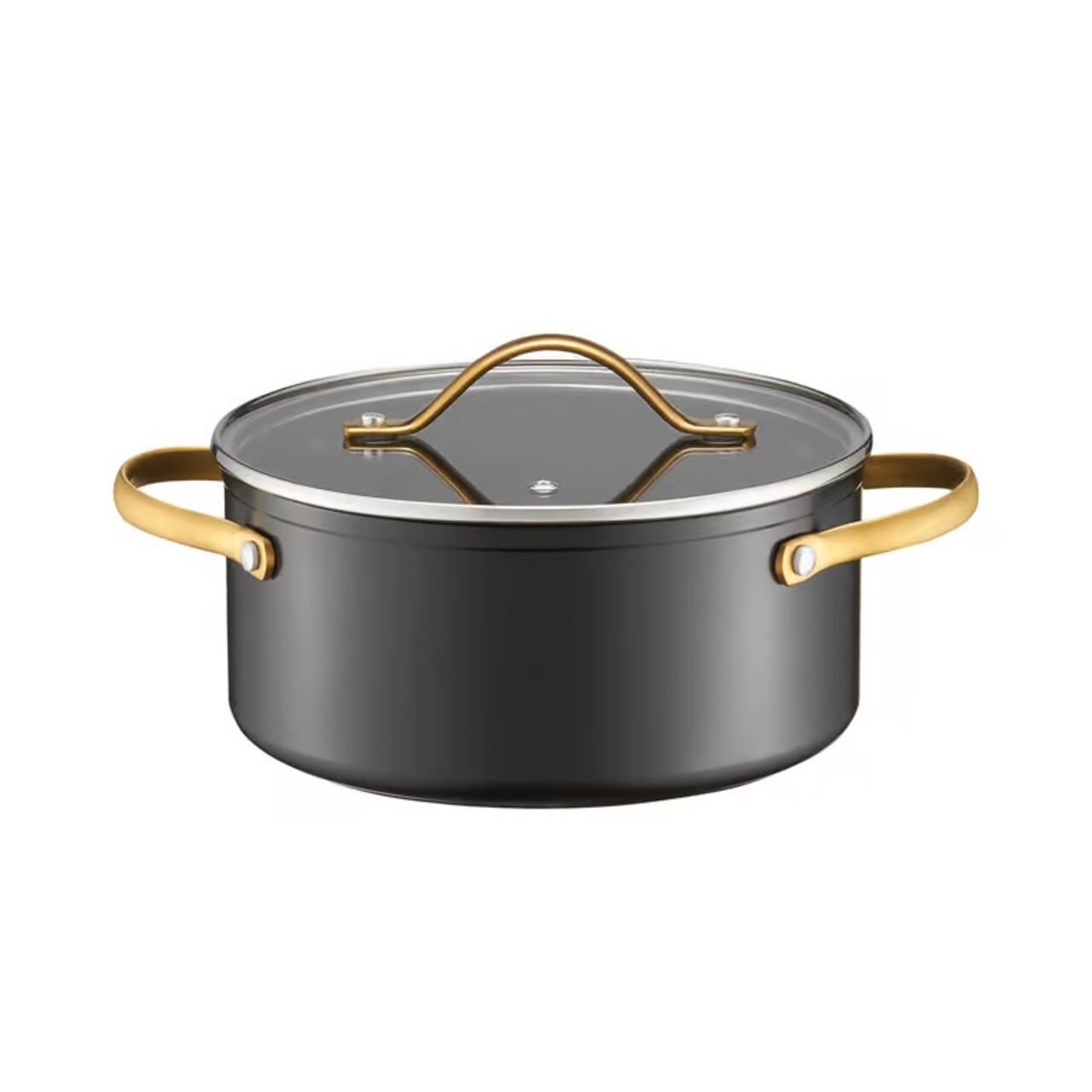 Oala cu capac Royal Gold, Ambition, 20 cm, 2.8 L, aluminiu forjat, strat antiaderent Qualum Basic, gri/auriu - imagine 5